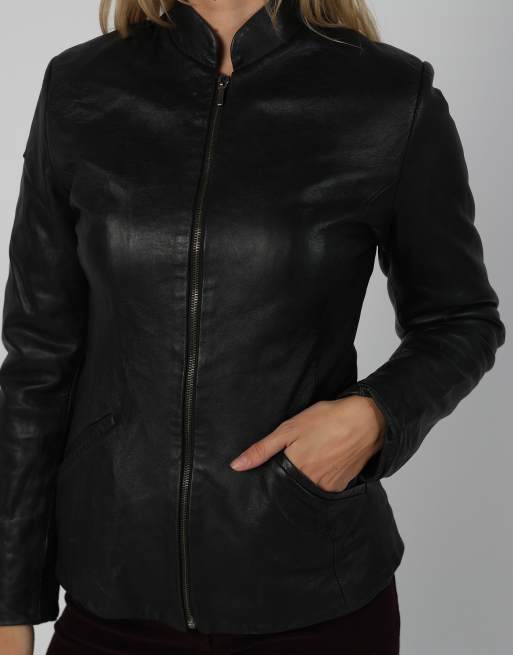 Vintage Vera Pelle S leather jacket in black, 4 of 4