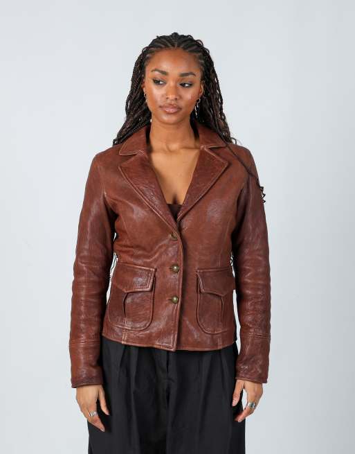 Vintage Vera Pelle S leather jacket in brown