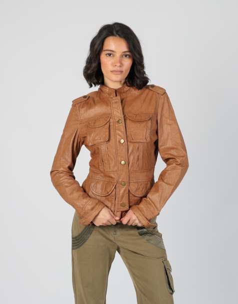 Vintage Vera Pelle S leather jacket in tan - view 1