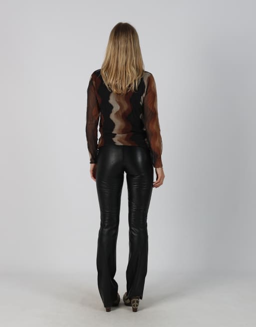 Vintage Vera Pelle XXS leather trousers in black, 3 of 4