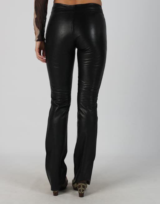 Vintage Vera Pelle XXS leather trousers in black, 4 of 4