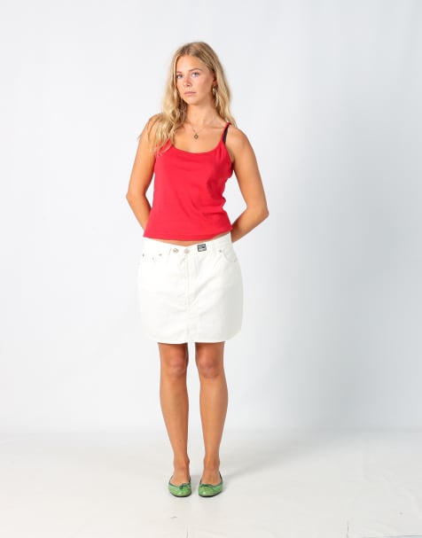 Vintage Versace 10 woven mini skirt in cream - view 1