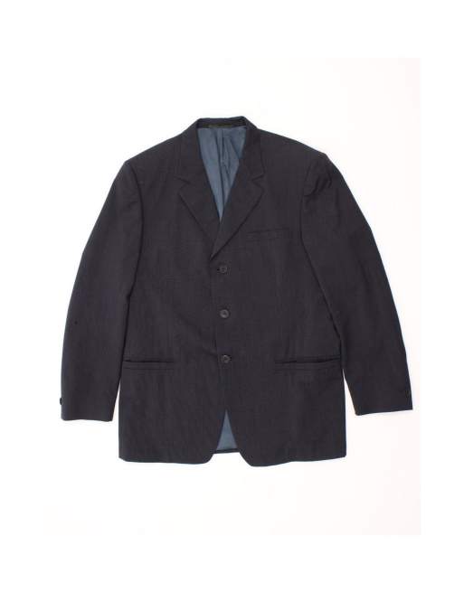 Vintage Versace 3 Button Blazer Jacket It 52 XL In Blue