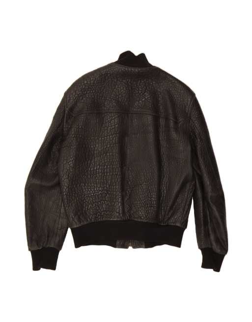 Bomber Jacket 2xl Leather Jacket Vintage Versace Bomber Leather