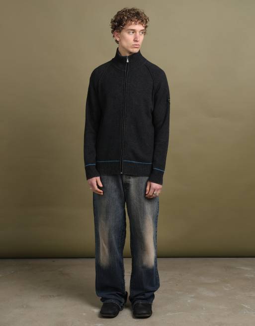 Vintage Versace Full Zip Jumper size L in Charcoal Grey, 2 of 5