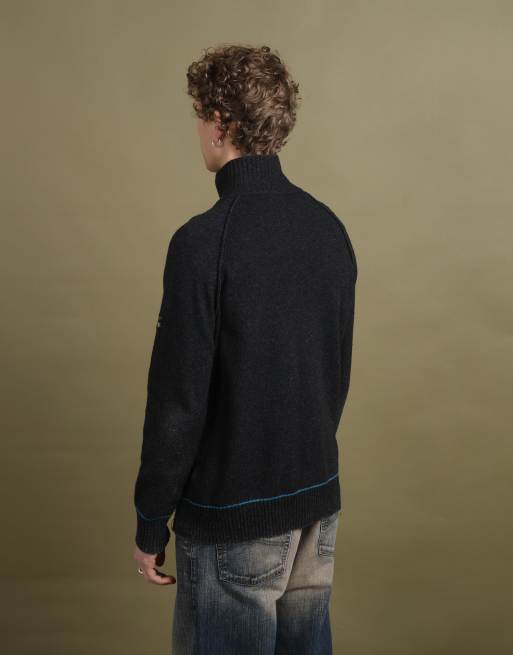 Vintage Versace Full Zip Jumper size L in Charcoal Grey, 5 of 5