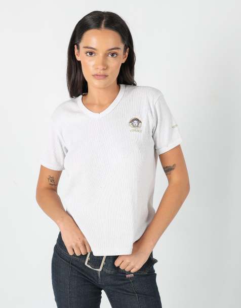 Vintage Versace L Woven Top Light Grey - view 1