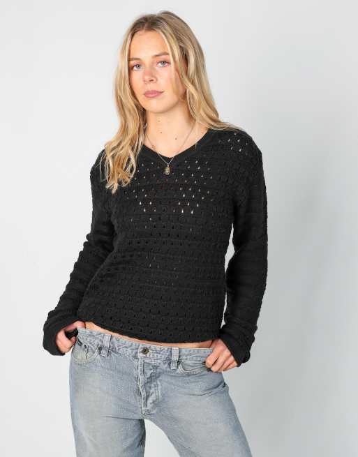 Vintage Versace M knitted jumper in black