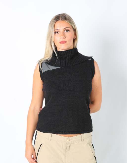 Vintage Versace M knitted top in black