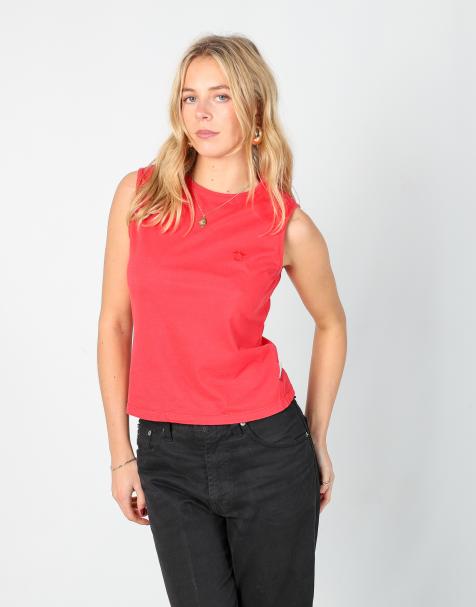 Vintage Versace S baby tee in coral - view 1