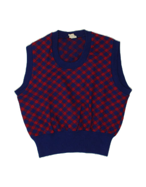 Vintage Vest Tank Top It 44 Medium In Blue Check