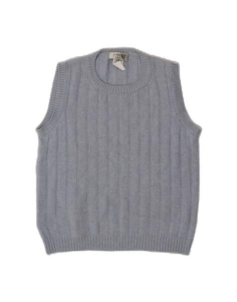 Vintage Vest Tank Top It 46 Large In Blue Wool - view 1