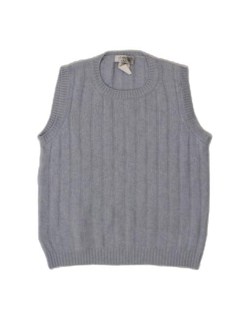 Vintage Vest Tank Top It 46 Large In Blue Wool
