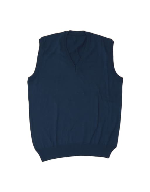 Vintage Vest Tank Top It 56 2XL In Blue Wool