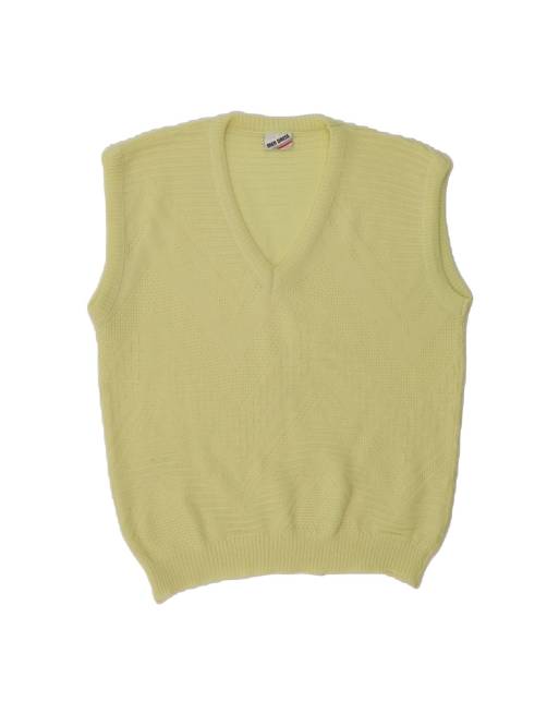 Vintage Vest Tank Top Small In Yellow