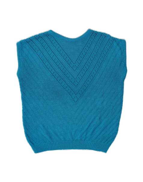 Vintage Vest Tank Top UK 16 Large In Blue - view 1
