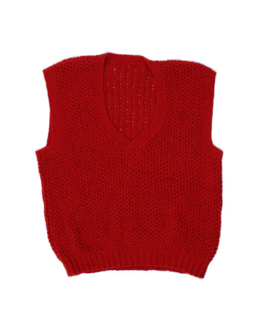 Vintage Vest Tank Top UK 16 Large In Red