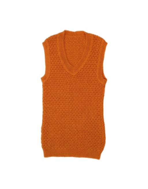 Vintage Vest Tank Top UK 6 XS In Orange