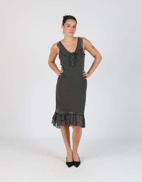 Vintage Victoria D S woven midi dress in black - view 1