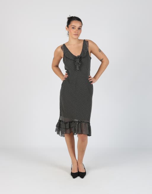 Vintage Victoria D S woven midi dress in black