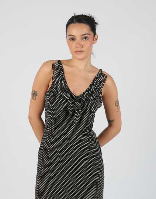 Vintage Victoria D S woven midi dress in black, 2 of 4
