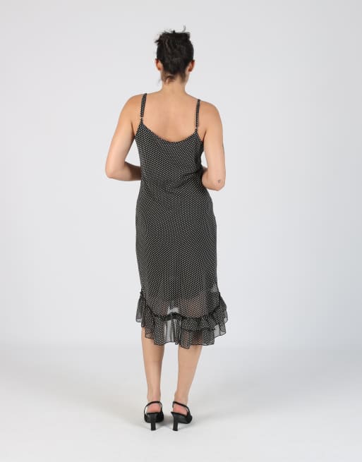 Vintage Victoria D S woven midi dress in black, 3 of 4