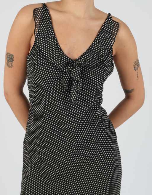 Vintage Victoria D S woven midi dress in black, 4 of 4