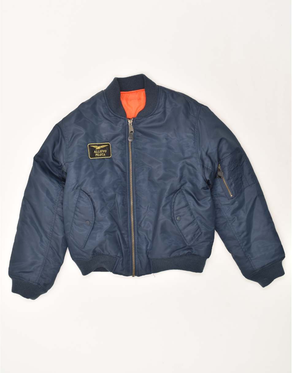 Vintage Vintage Size L Reversible Bomber Jacket in Navy Blue