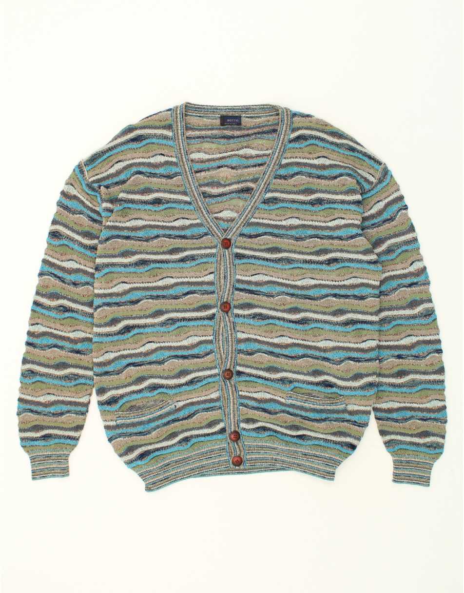 Vintage Vintage Size M Striped Cardigan Sweater in Multicoloured