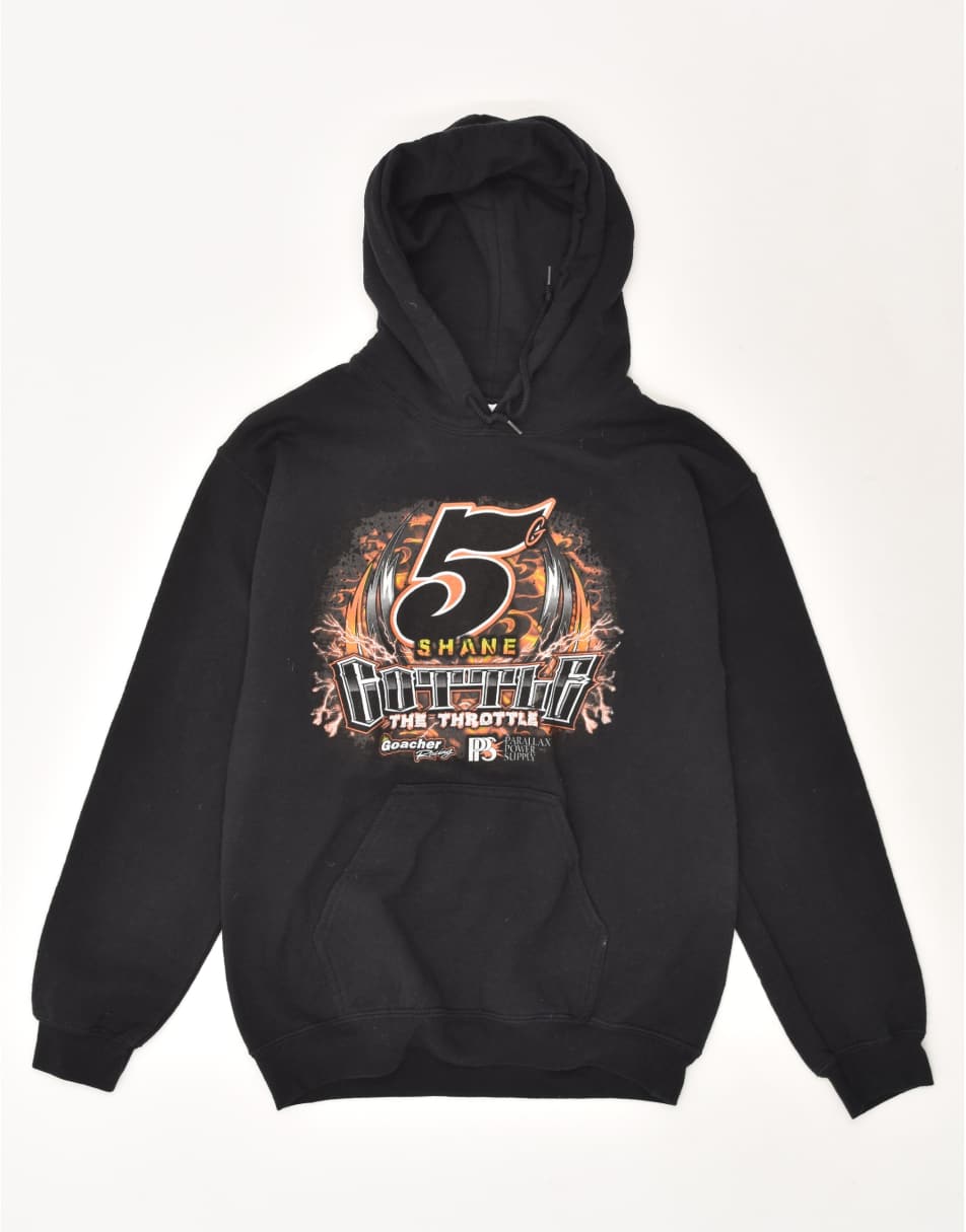 Vintage Vintage Size S Graphic Hoodie Jumper in Black