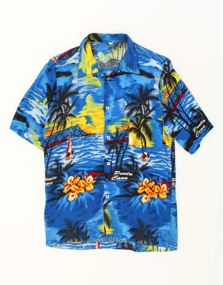 Vintage Vintage Size S Hawaiian Short Sleeve Shirt in Blue