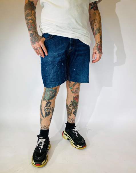 Vintage W32 Levis 758 Denim Shorts In Blue - view 1