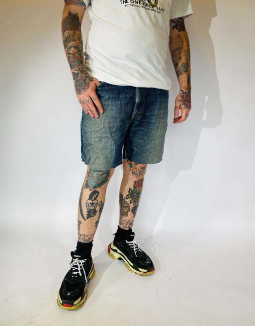 Vintage W38 Levis 505 Denim Shorts In Blue