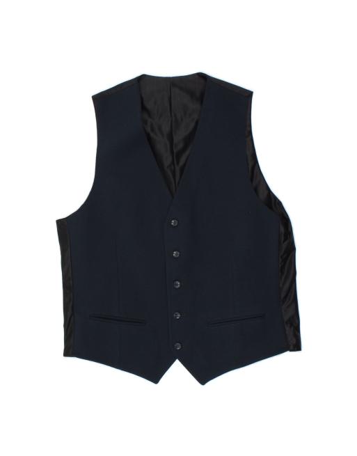 Vintage Waistcoat Medium In Blue