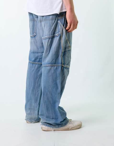 Vintage Wampum 38x34 Denim Hip Hop Baggy Jeans Light Blue - view 1