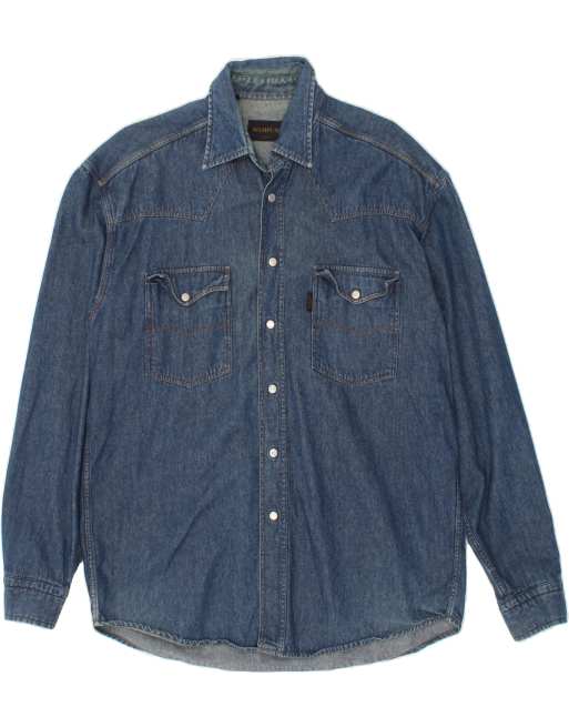 Vintage Wampum Size M Denim Shirt in Blue