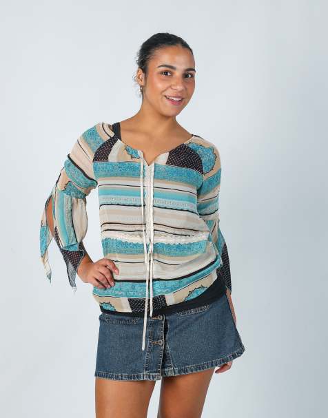 Vintage Wan Li M blouse in light blue - view 1