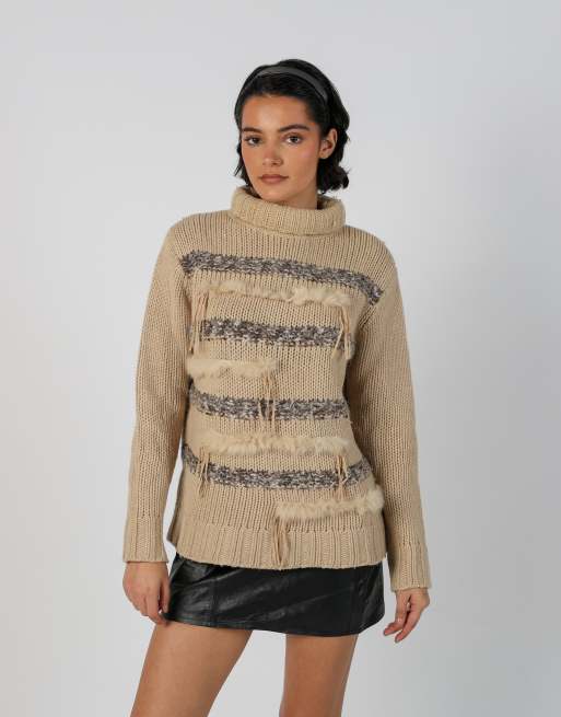 Vintage Wan Li M knitted jumper in beige, 1 of 4