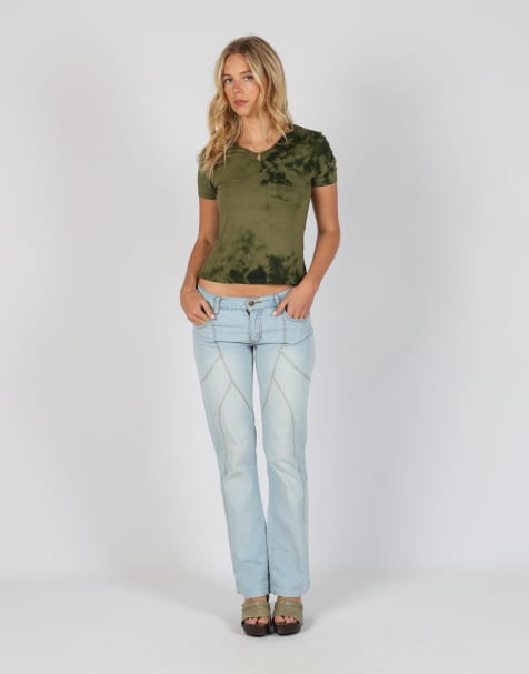 Vintage Wan Li XS bootcut jeans in light blue - view 1