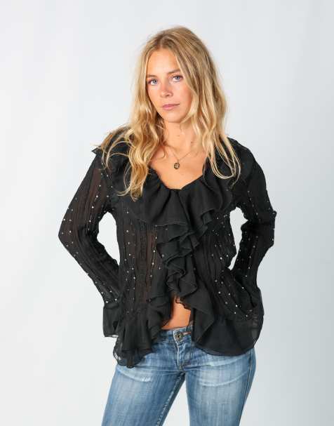 Vintage Wangli L blouse in black - view 1