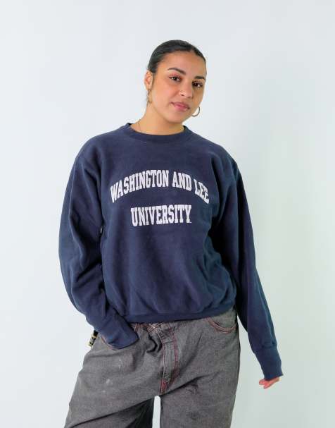 Vintage Washington And Lee University M Sweatshirt Navy Blue - view 1