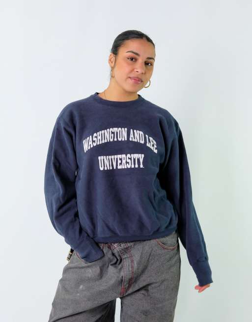 Vintage Washington And Lee University M Sweatshirt Navy Blue