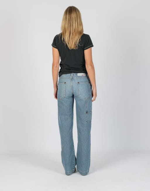 Vintage Wild Indigo S straight jeans in light blue, 3 of 4