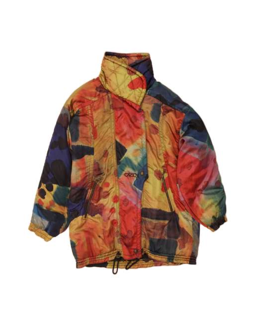Vintage Windbreaker Coat EU 42 Large In Multicoloured Patchwork