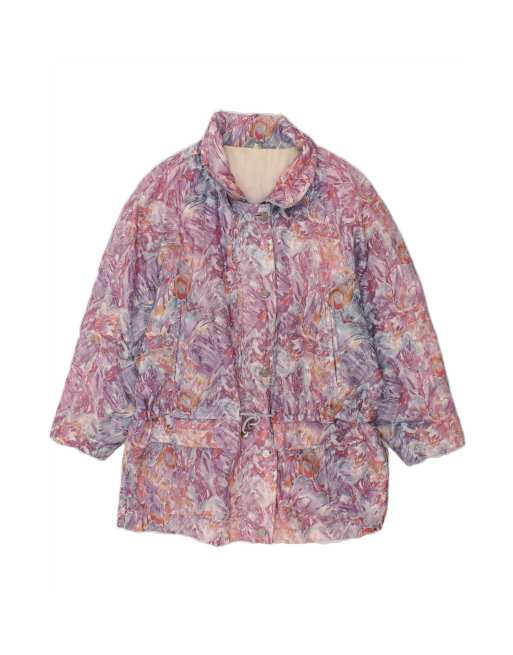 Vintage Windbreaker Coat UK 18 XL In Pink Floral