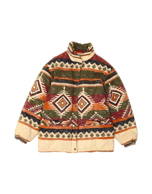 Vintage Windbreaker Jacket It 42 Medium In Multicoloured Fair Isle
