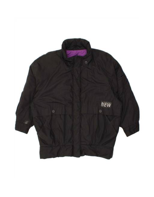 Vintage Windbreaker Jacket UK 22 3XL In Black