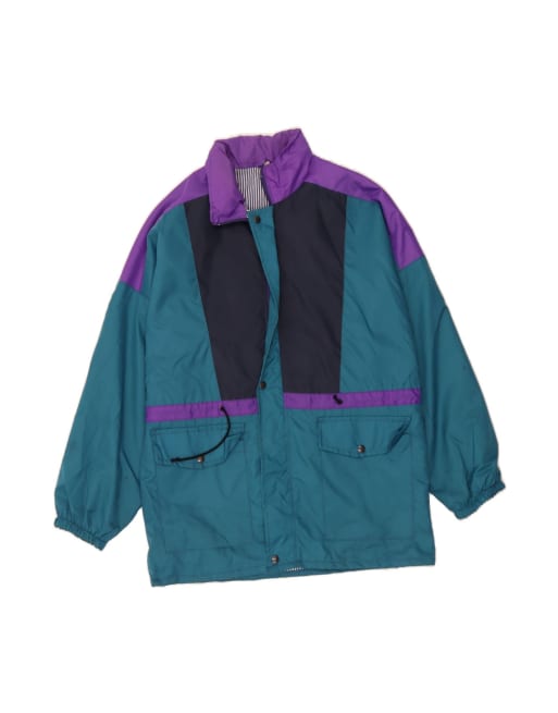 Vintage Windbreaker Jacket UK 38 Medium In Blue Colourblock