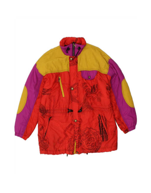 Vintage Windbreaker Jacket UK 44 2XL In Red Colourblock