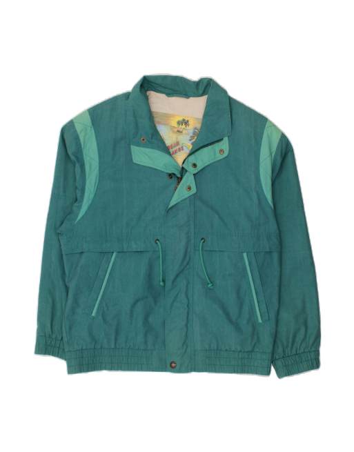 Vintage Windbreaker Jacket UK 44 2XL In Turquoise